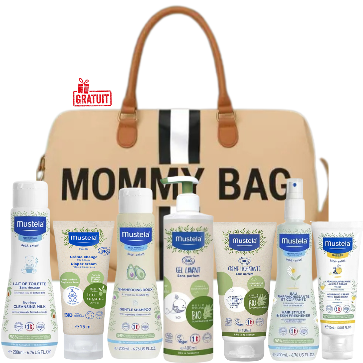 MUSTELA SAC MATERNITE MOMMY BAG 7 PRODUITS