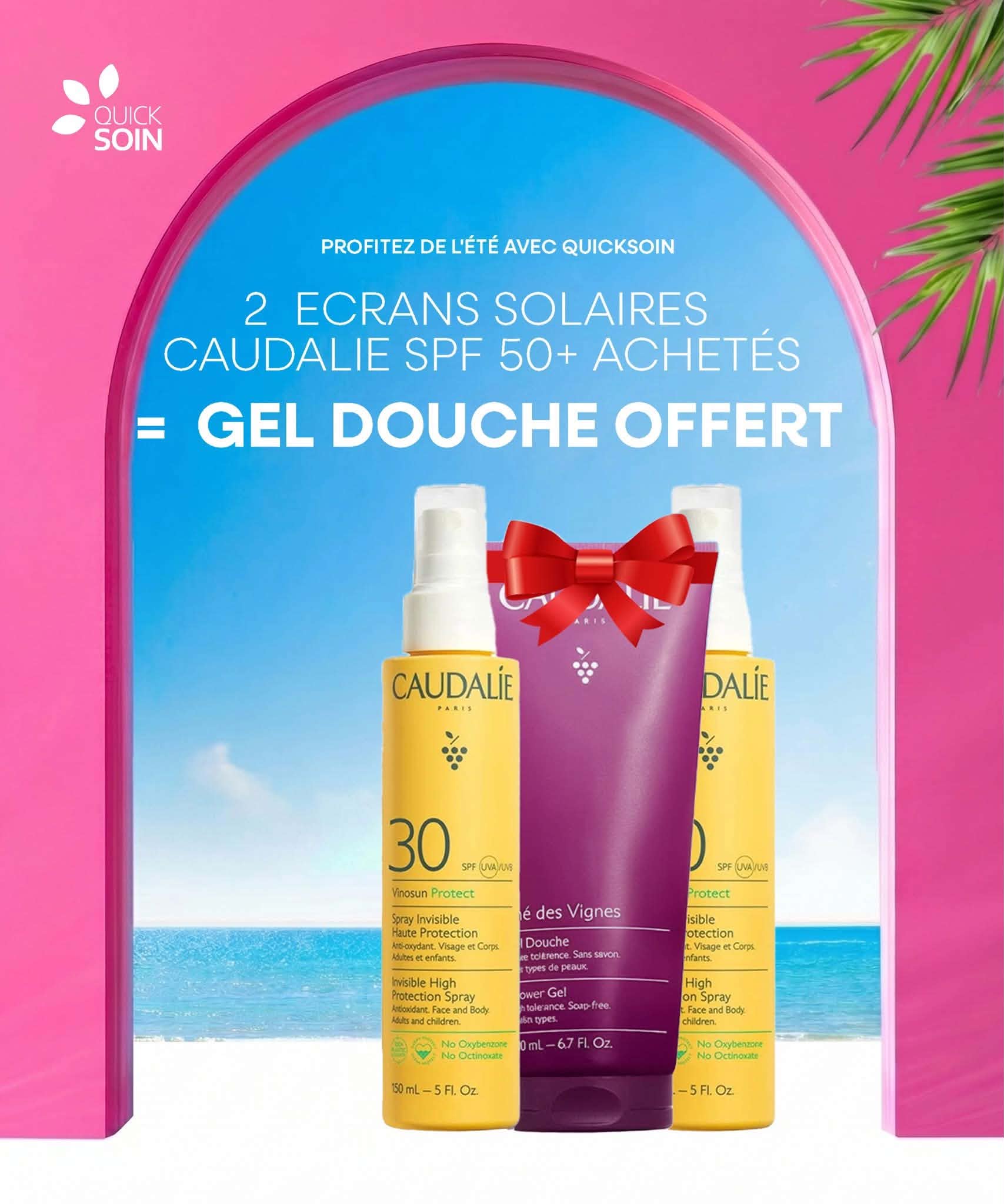 Deux Caudalie Vinosun Protect Eau Solaire Très Haute Protection SPF50+ 150ml & gel Douche Gratuit